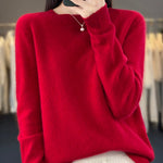 Women's Cozy Cotton Sweater in Red