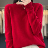 Women's Cozy Cotton Sweater in Red