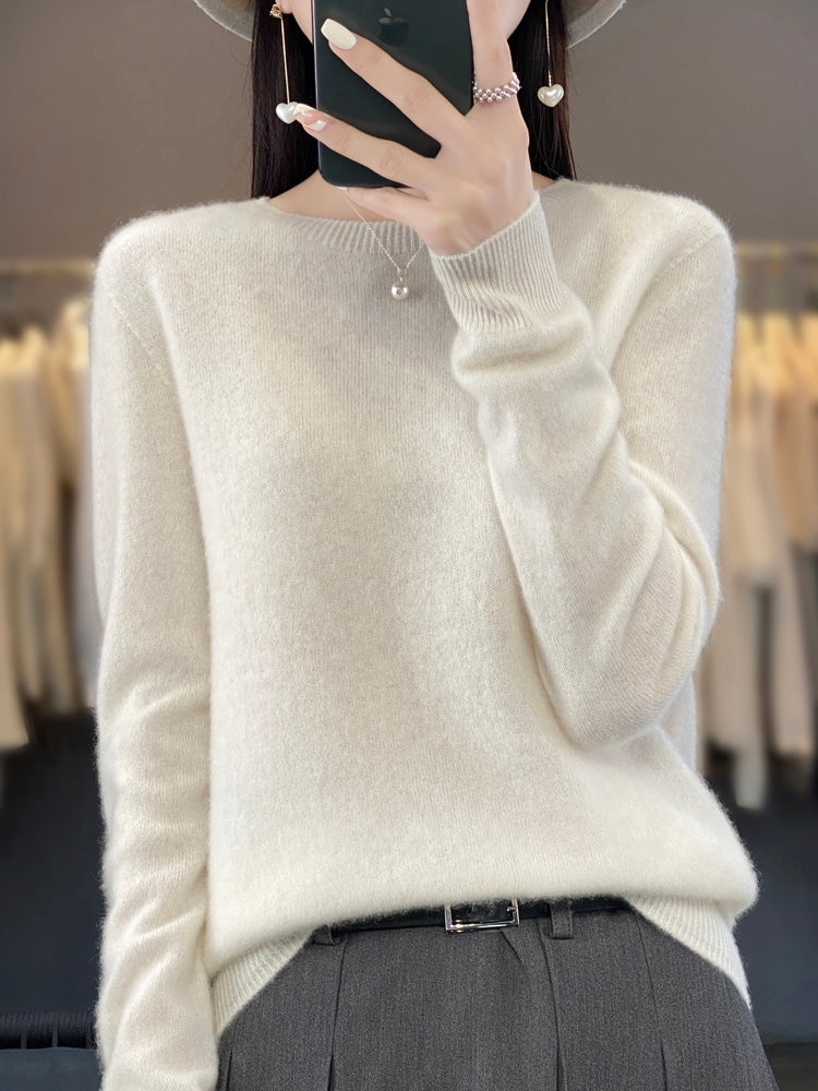 Women's Cozy Cotton Sweater in White