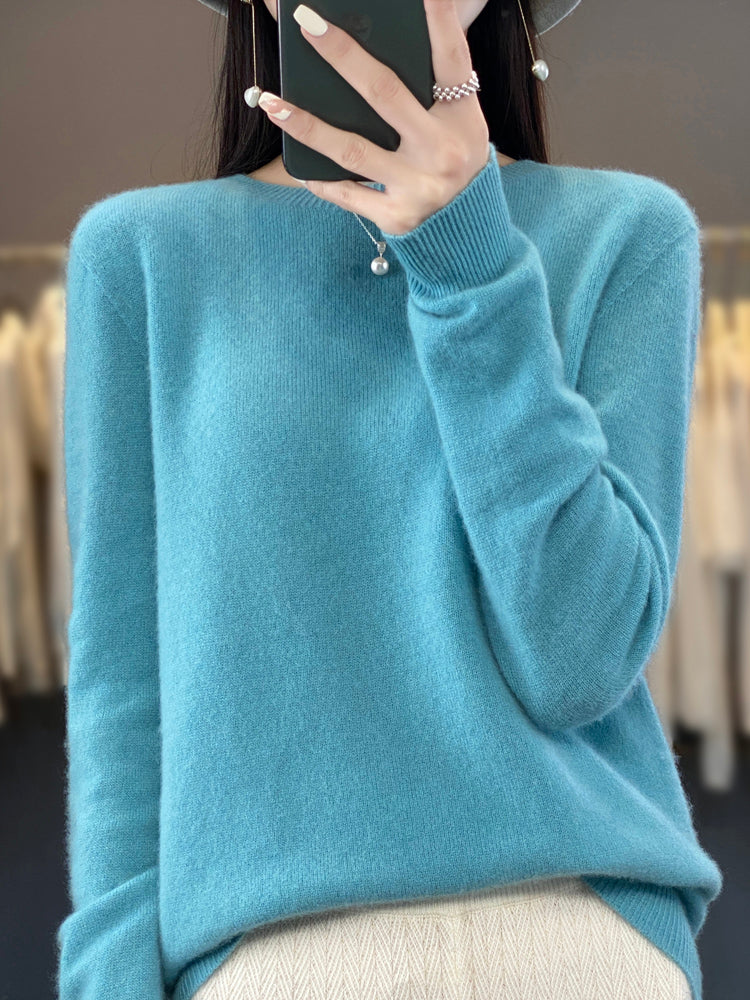 Women's Cozy Cotton Sweater in Blue Plus