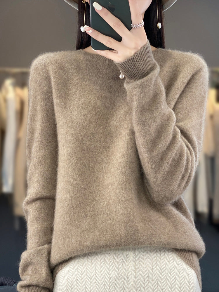 Women's Cozy Cotton Sweater in Camel