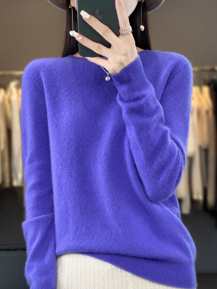 Women's Cozy Cotton Sweater in Blue Violet
