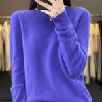 Women's Cozy Cotton Sweater in Blue Violet