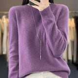 Women's Cozy Cotton Sweater in Purple