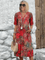 Women's Ocean Breeze Summer Midi Dress in Scarlet Red