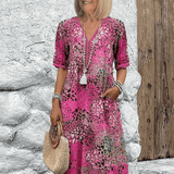 Women's Ocean Breeze Summer Midi Dress in Blush Pink