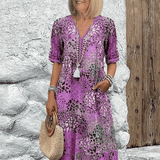 Women's Ocean Breeze Summer Midi Dress in Lavender Purple
