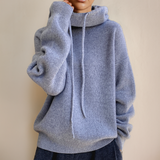 Magdalena Oversized Turtleneck Sweater in Gray
