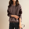 Women's Cable-Knit Hooded Sweater in Brown