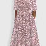 Cora Elegant Midi Dress in Pink
