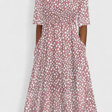 Cora Elegant Midi Dress in Pink
