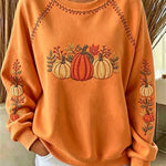 Women's Pumpkin Trio Sweatshirt in Orange