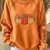 Women's Pumpkin Trio Sweatshirt in Orange