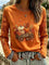 Women's Pumpkin Wagon Long-Sleeve Tee in Orange