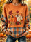 Women's Plaid Pumpkin Sweatshirt in Orange