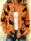 Women's Black Cat Pumpkin Cardigan in Orange