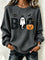 Women's Boo Ghost Pumpkin Sweatshirt in Gray