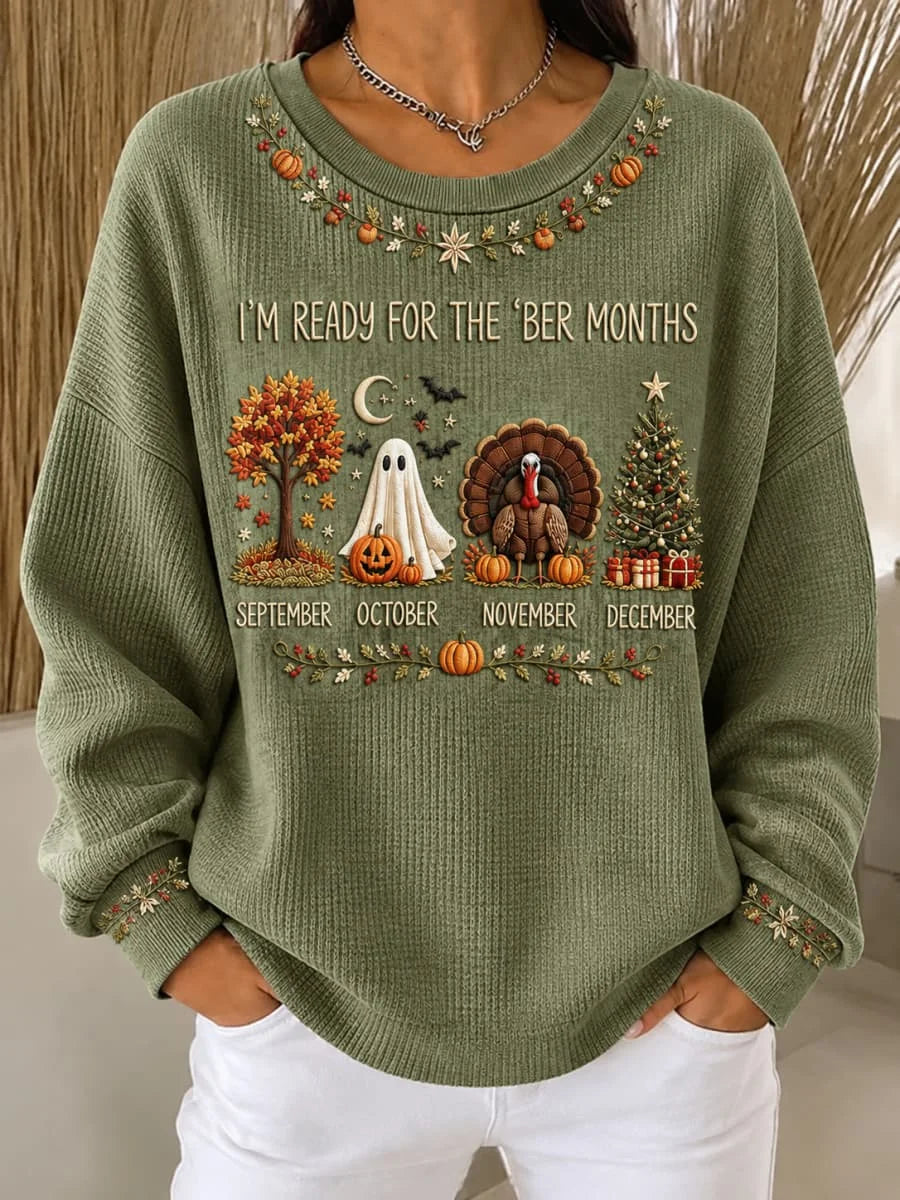 Women's Sage Ghost Autumn Sweatshirt in Green
