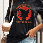 Women's Red Moon Witch Sweatshirt in Black