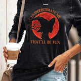 Women's Red Moon Witch Sweatshirt in Black