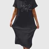 Women's Casual Hoodie Dress in Black