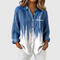Women's Elegant Collared Button-Down Blouse in Blue
