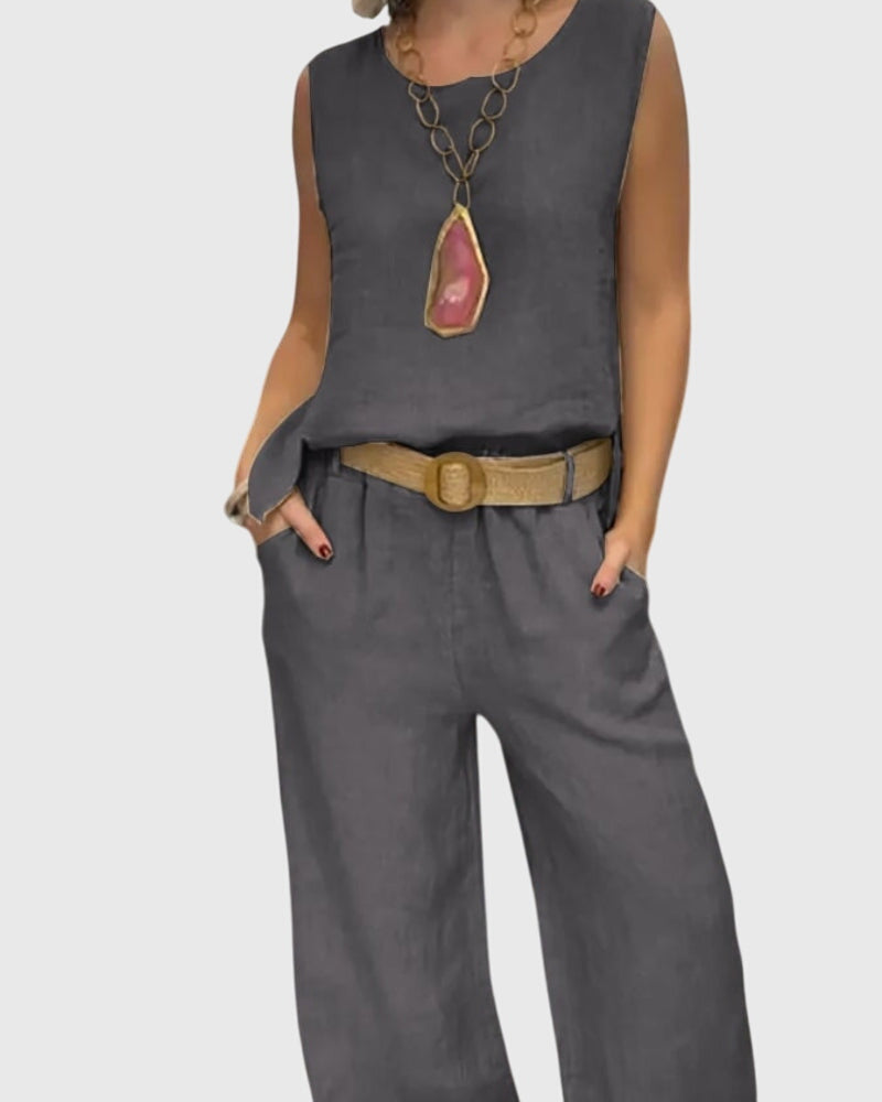 Women's Bohemian Two-Piece Set in Gray