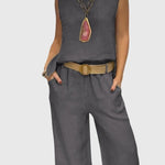 Women's Bohemian Two-Piece Set in Gray
