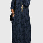 Women's Casual Round-Neck Dress in Blue
