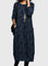 Women's Casual Round-Neck Dress in Blue
