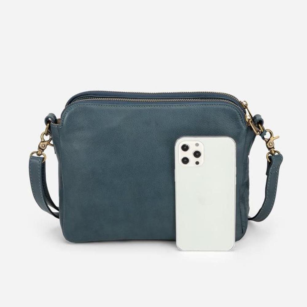 Women's Classic Leather Handbag in Blue