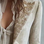 Constance | Ivory Tailored Embroidered Blazer