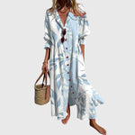 Women's Elegant Bohemian Dress in Light Blue