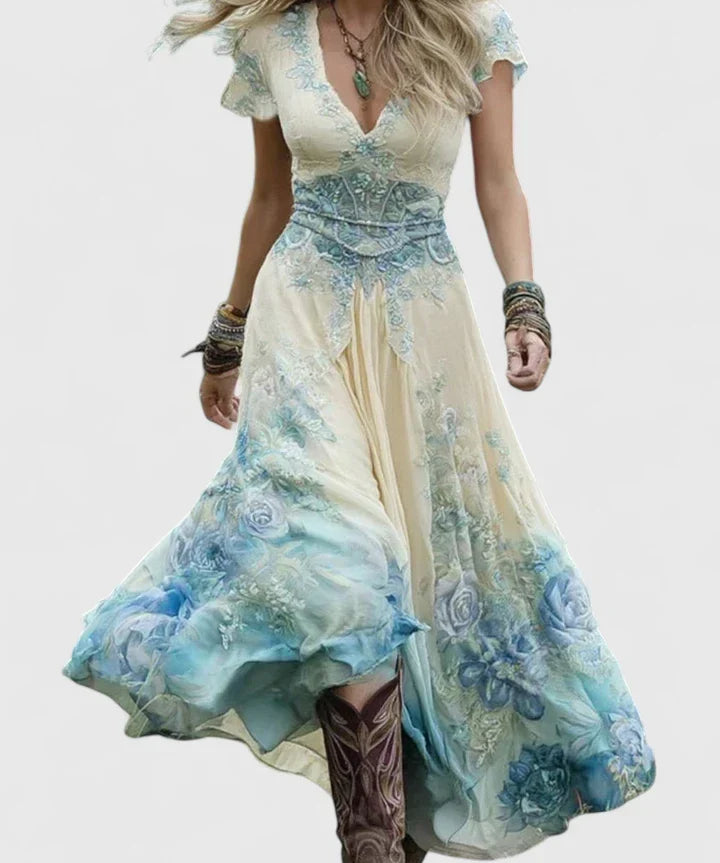 Sydneighh Elegant Maxi Dress in Blue