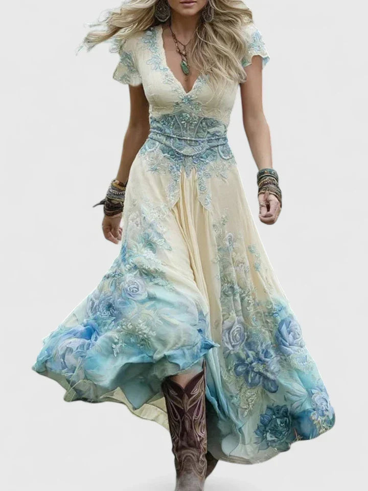 Sydneighh Elegant Maxi Dress in Blue
