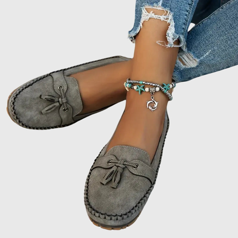 Women's Comfortable Soft Loafers in Gray
