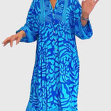 Women's Maxi Dress With Elegant Print in Blue