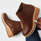 Women's Platform Ankle Boots with Zip in Dark Brown