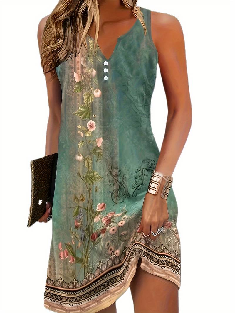 Women's Timeless Sleeveless Mini Dress in Green