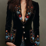 Apolline | Multicolored Floral Embroidered Blazer