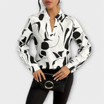 Women's Elegant Printed Blouse in White