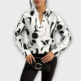 Women's Elegant Printed Blouse in White