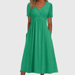 Women's Midi Dress with Tummy Control in Green