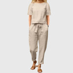 Women's Effortless Summer Co-Ord in Beige