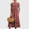 Women's Chic Floral Dress in Red