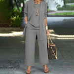 Women's 3 Piece Loose Fit Lounge Set in Grey