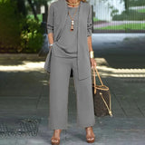 Women's 3 Piece Loose Fit Lounge Set in Grey