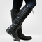 Women's Durable Tall Patent Leather Boots in Black