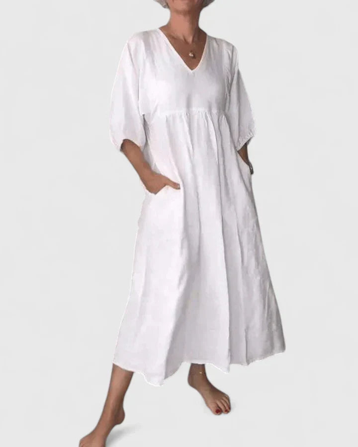 Thalyssa Elegant Maxi Dress in White