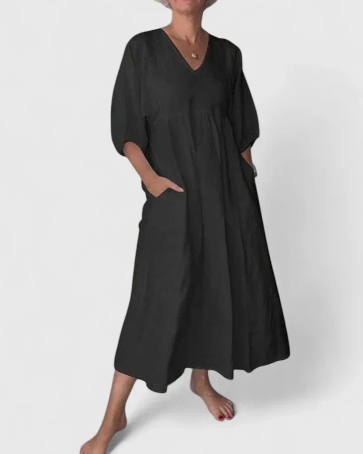 Thalyssa Elegant Maxi Dress in Black